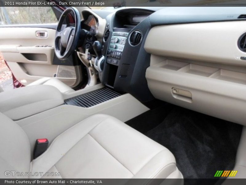 Dark Cherry Pearl / Beige 2011 Honda Pilot EX-L 4WD