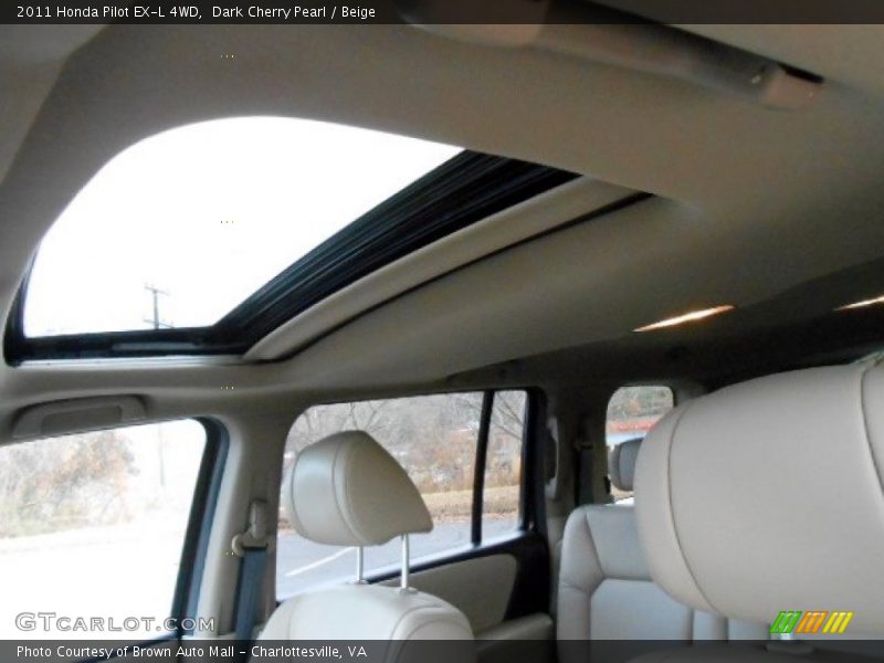 Dark Cherry Pearl / Beige 2011 Honda Pilot EX-L 4WD