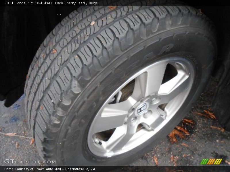 Dark Cherry Pearl / Beige 2011 Honda Pilot EX-L 4WD