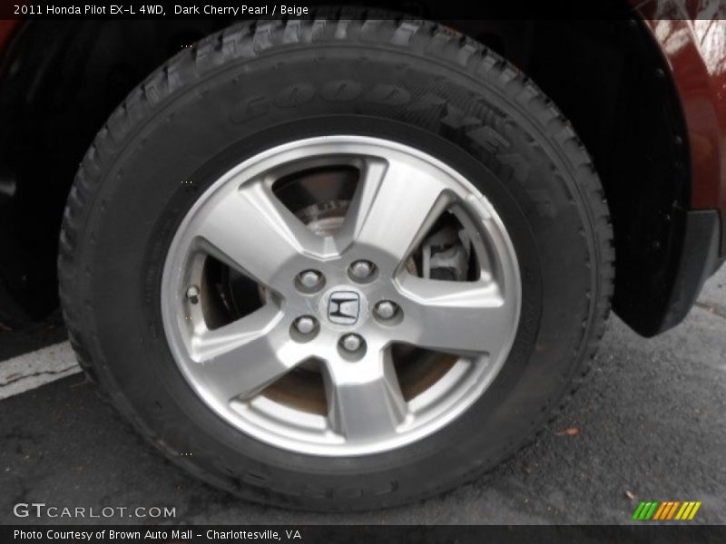 Dark Cherry Pearl / Beige 2011 Honda Pilot EX-L 4WD