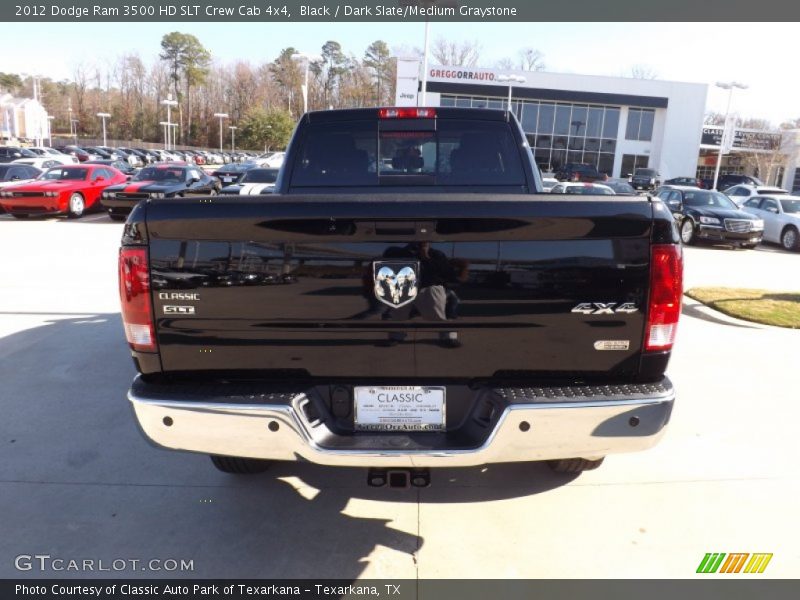 Black / Dark Slate/Medium Graystone 2012 Dodge Ram 3500 HD SLT Crew Cab 4x4