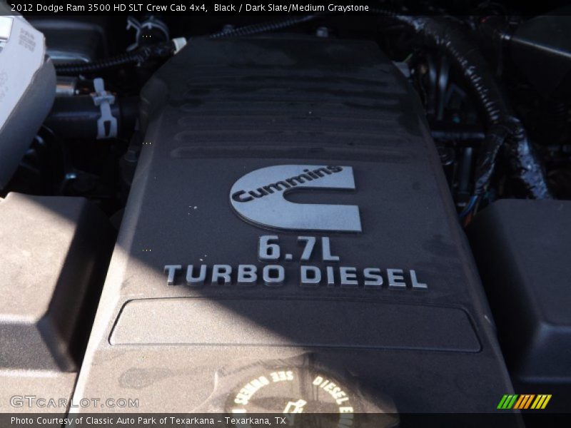 Black / Dark Slate/Medium Graystone 2012 Dodge Ram 3500 HD SLT Crew Cab 4x4