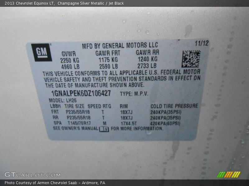 Champagne Silver Metallic / Jet Black 2013 Chevrolet Equinox LT