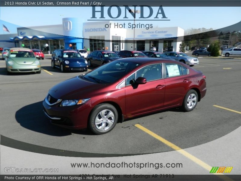 Crimson Red Pearl / Gray 2013 Honda Civic LX Sedan