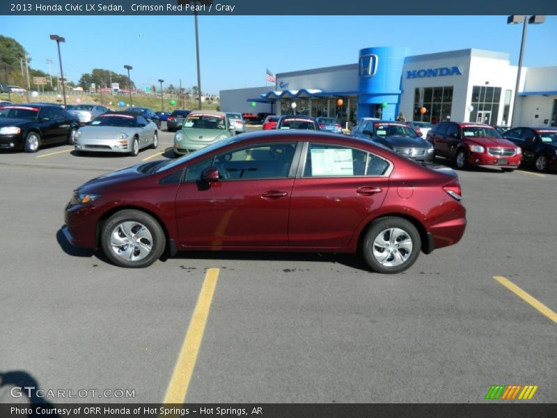 Crimson Red Pearl / Gray 2013 Honda Civic LX Sedan