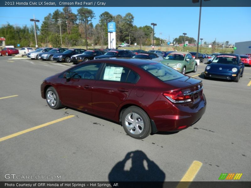 Crimson Red Pearl / Gray 2013 Honda Civic LX Sedan
