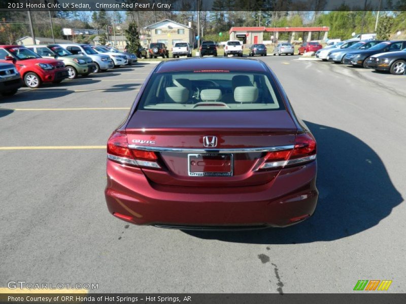 Crimson Red Pearl / Gray 2013 Honda Civic LX Sedan