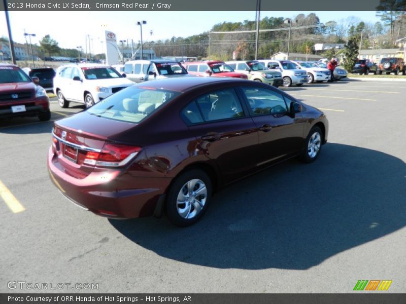 Crimson Red Pearl / Gray 2013 Honda Civic LX Sedan