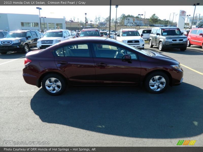 Crimson Red Pearl / Gray 2013 Honda Civic LX Sedan