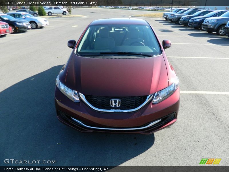 Crimson Red Pearl / Gray 2013 Honda Civic LX Sedan