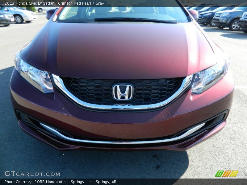 Crimson Red Pearl / Gray 2013 Honda Civic LX Sedan
