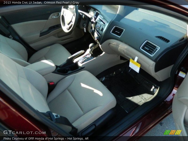 Crimson Red Pearl / Gray 2013 Honda Civic LX Sedan