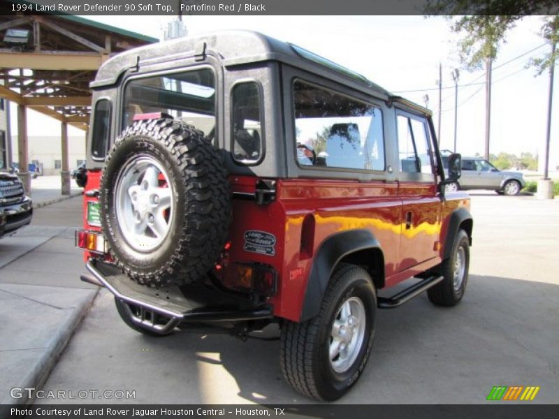 Portofino Red / Black 1994 Land Rover Defender 90 Soft Top