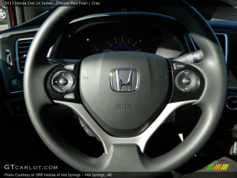 Crimson Red Pearl / Gray 2013 Honda Civic LX Sedan