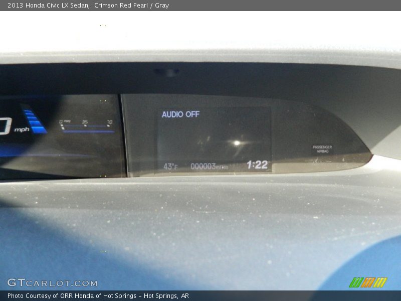 Crimson Red Pearl / Gray 2013 Honda Civic LX Sedan