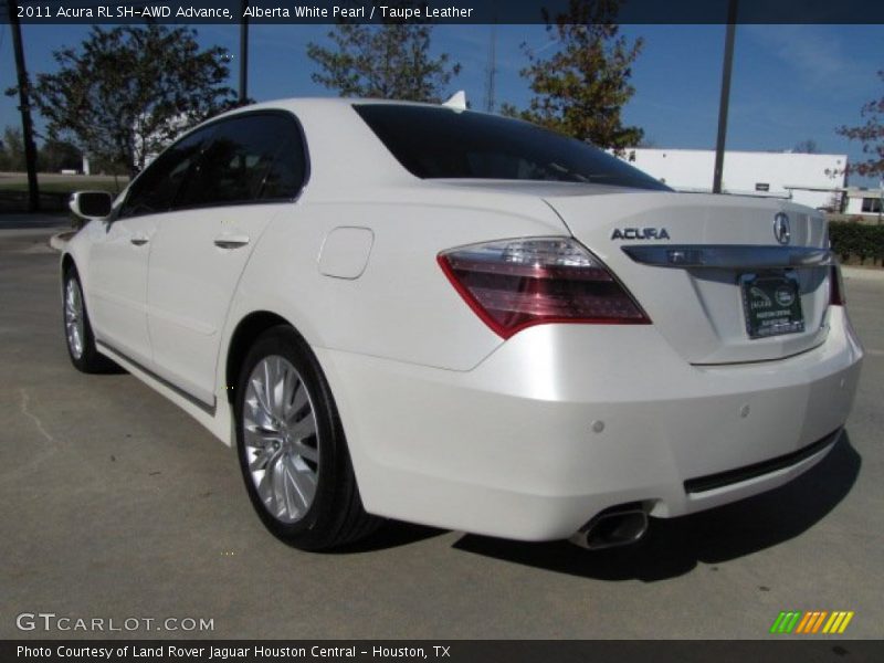 Alberta White Pearl / Taupe Leather 2011 Acura RL SH-AWD Advance