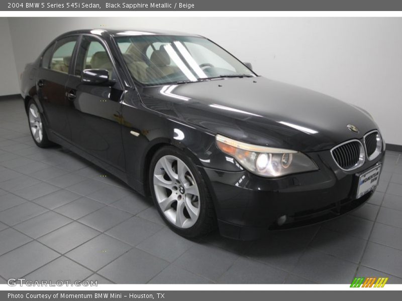 Black Sapphire Metallic / Beige 2004 BMW 5 Series 545i Sedan