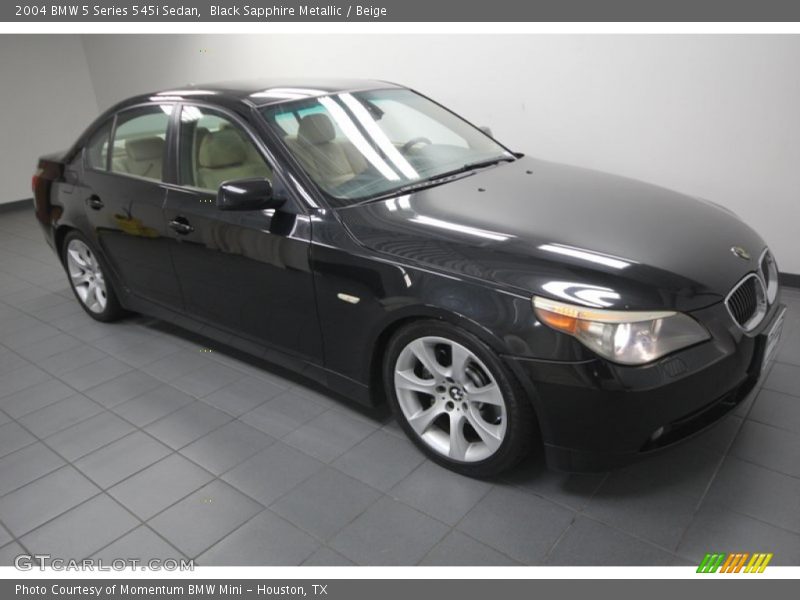 Black Sapphire Metallic / Beige 2004 BMW 5 Series 545i Sedan