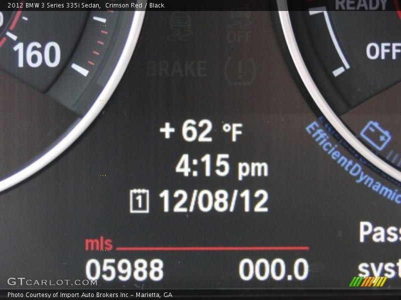Crimson Red / Black 2012 BMW 3 Series 335i Sedan