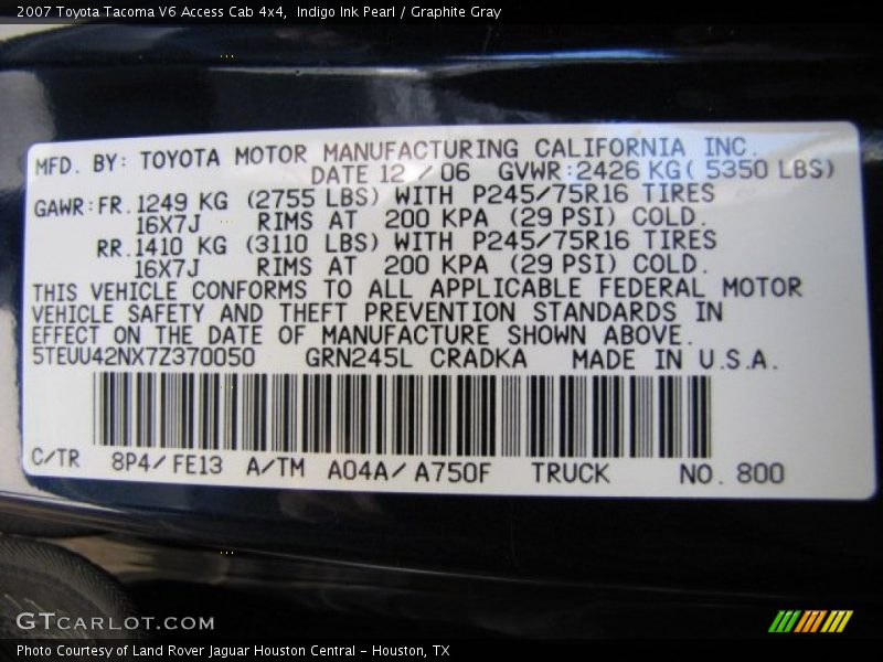 8P4 - 2007 Toyota Tacoma V6 Access Cab 4x4