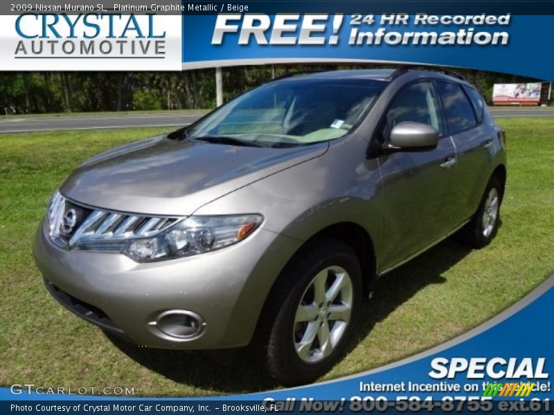 Platinum Graphite Metallic / Beige 2009 Nissan Murano SL