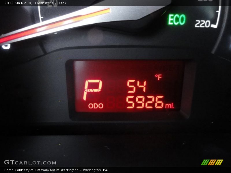 Clear White / Black 2012 Kia Rio LX