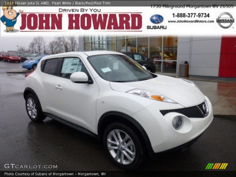 Pearl White / Black/Red/Red Trim 2013 Nissan Juke SL AWD