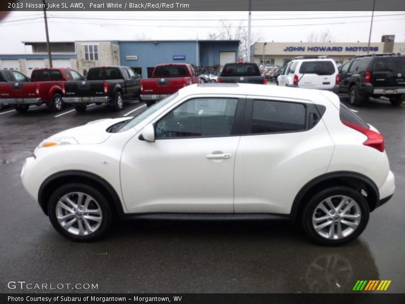 Pearl White / Black/Red/Red Trim 2013 Nissan Juke SL AWD