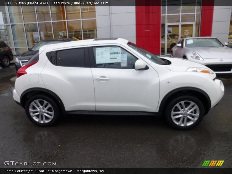 Pearl White / Black/Red/Red Trim 2013 Nissan Juke SL AWD