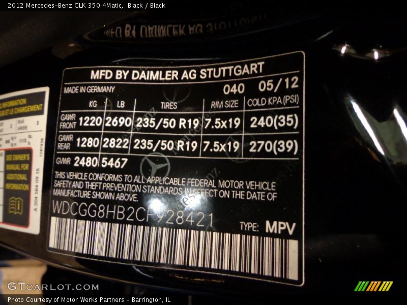Black / Black 2012 Mercedes-Benz GLK 350 4Matic