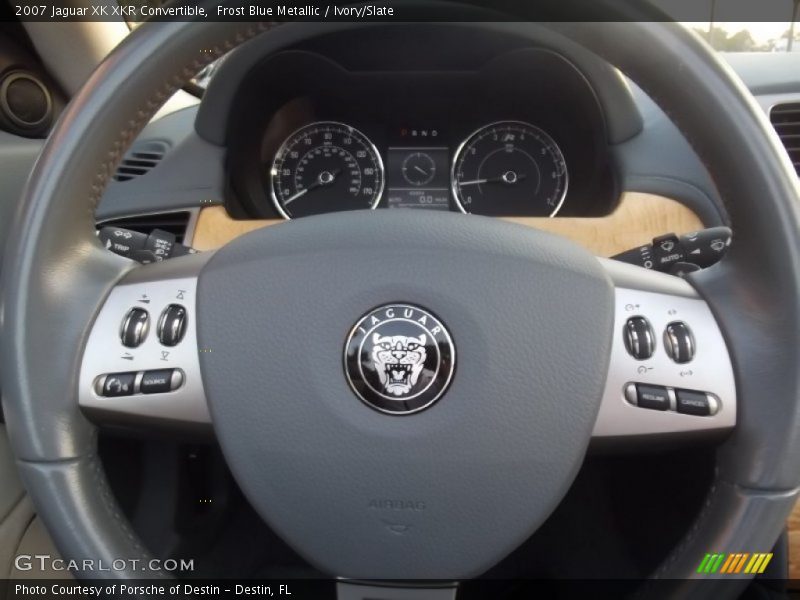 Frost Blue Metallic / Ivory/Slate 2007 Jaguar XK XKR Convertible