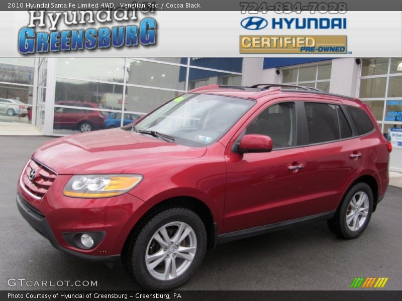 Venetian Red / Cocoa Black 2010 Hyundai Santa Fe Limited 4WD