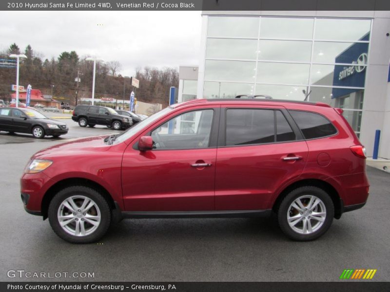 Venetian Red / Cocoa Black 2010 Hyundai Santa Fe Limited 4WD