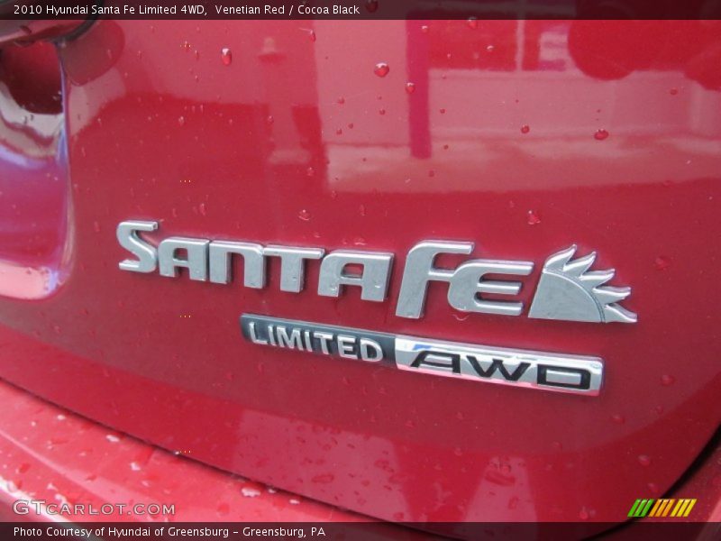 Venetian Red / Cocoa Black 2010 Hyundai Santa Fe Limited 4WD