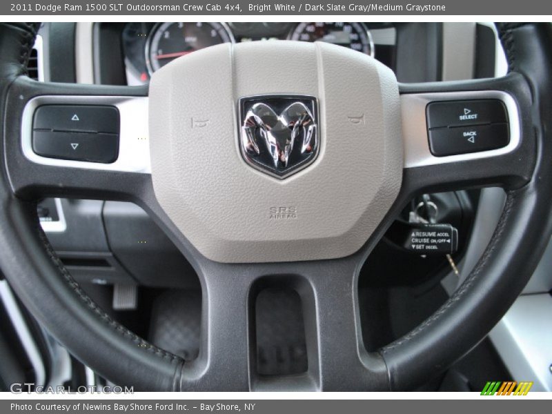 Bright White / Dark Slate Gray/Medium Graystone 2011 Dodge Ram 1500 SLT Outdoorsman Crew Cab 4x4