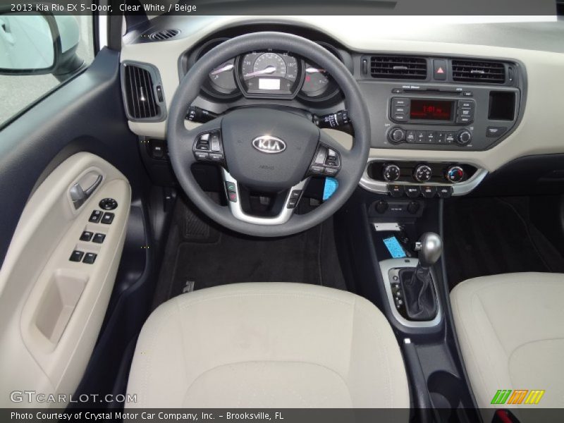 Clear White / Beige 2013 Kia Rio EX 5-Door