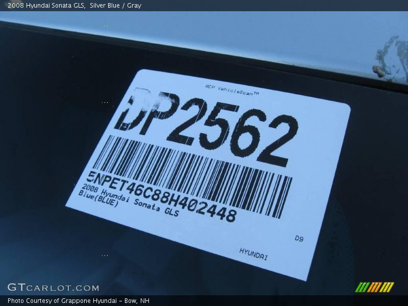 Silver Blue / Gray 2008 Hyundai Sonata GLS