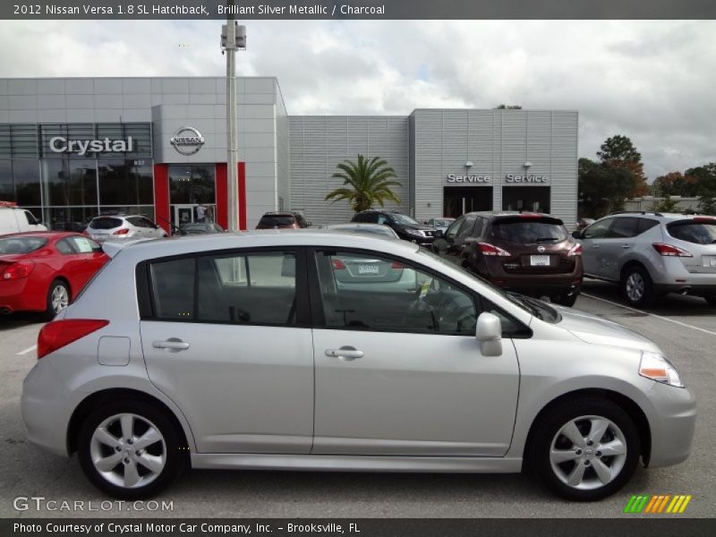Brilliant Silver Metallic / Charcoal 2012 Nissan Versa 1.8 SL Hatchback