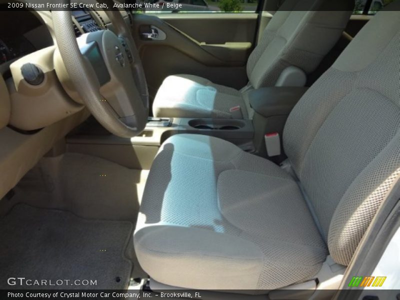 Avalanche White / Beige 2009 Nissan Frontier SE Crew Cab