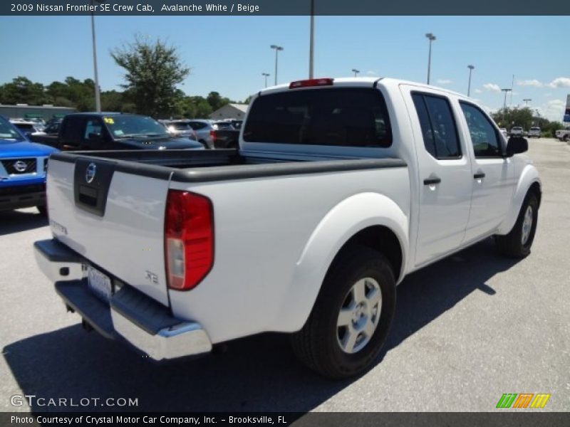 Avalanche White / Beige 2009 Nissan Frontier SE Crew Cab