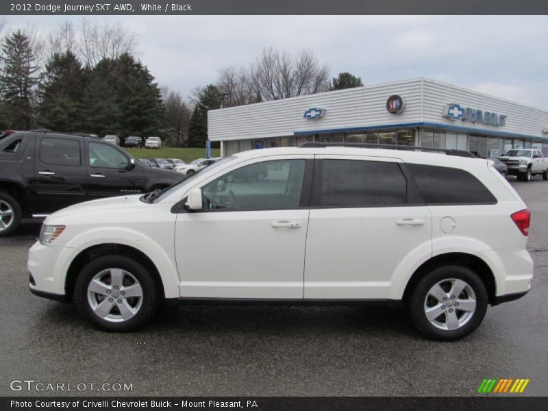 White / Black 2012 Dodge Journey SXT AWD