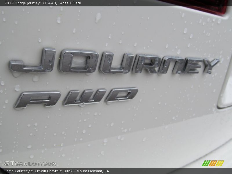 White / Black 2012 Dodge Journey SXT AWD