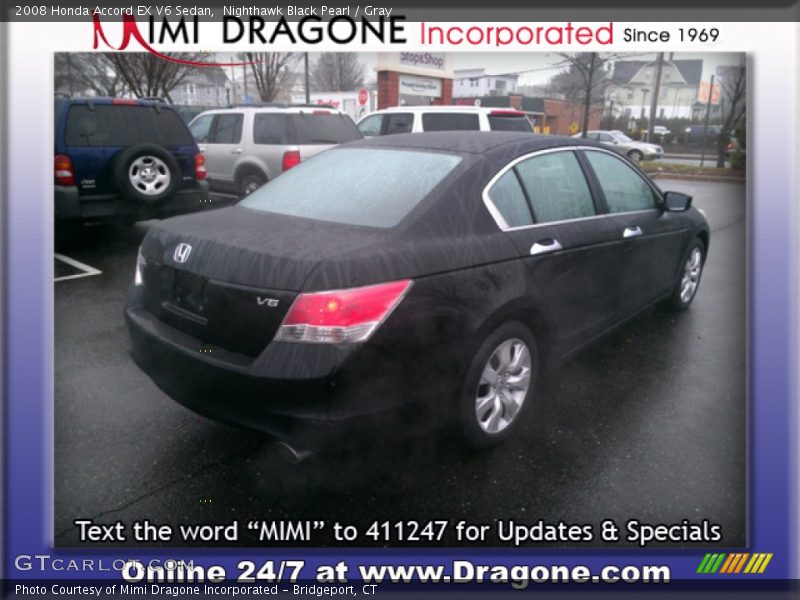 Nighthawk Black Pearl / Gray 2008 Honda Accord EX V6 Sedan