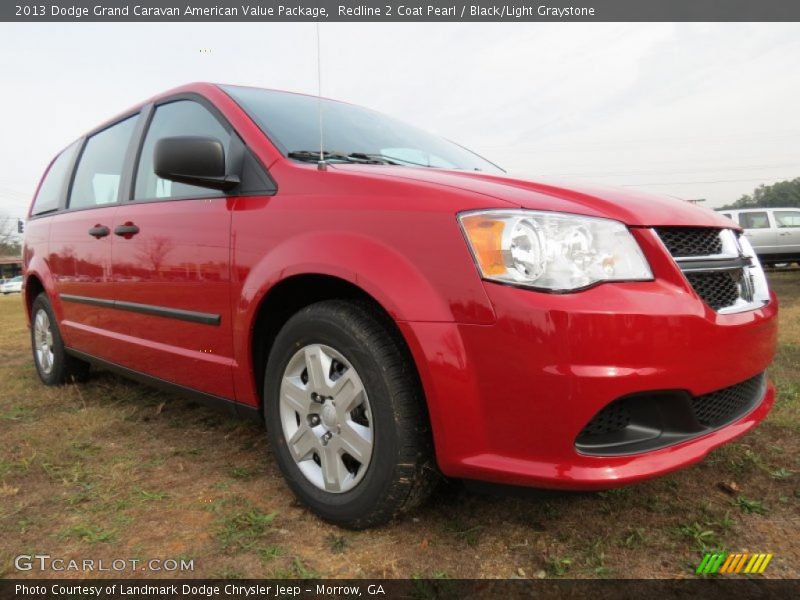 Redline 2 Coat Pearl / Black/Light Graystone 2013 Dodge Grand Caravan American Value Package