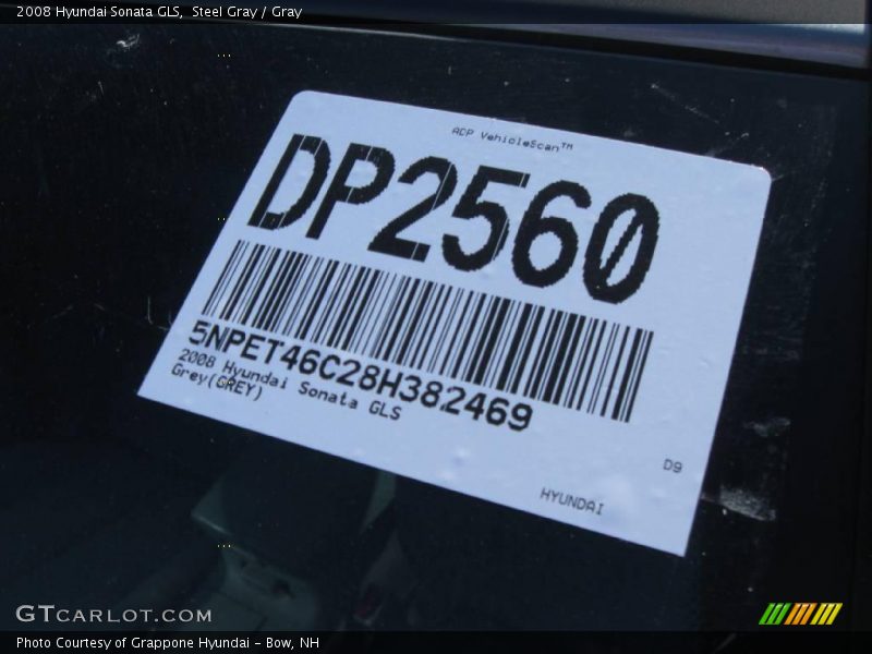 Steel Gray / Gray 2008 Hyundai Sonata GLS