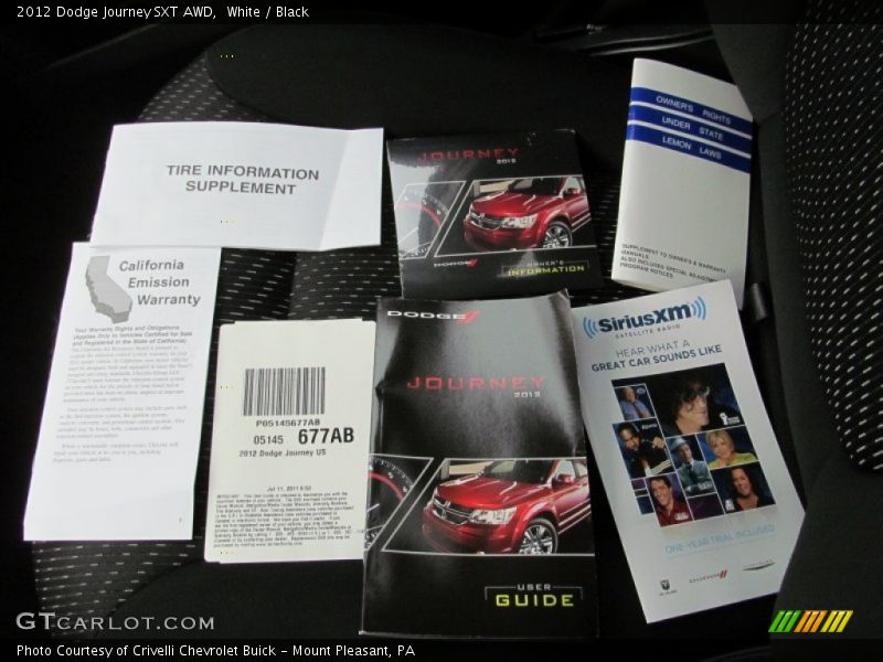 White / Black 2012 Dodge Journey SXT AWD