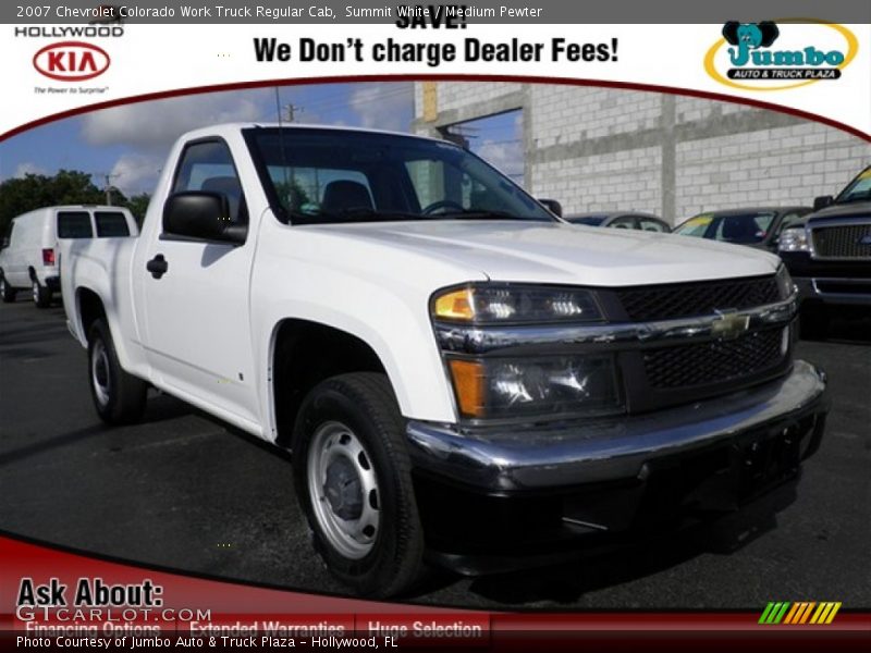 Summit White / Medium Pewter 2007 Chevrolet Colorado Work Truck Regular Cab