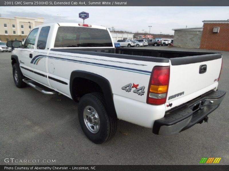Summit White / Neutral 2001 GMC Sierra 2500HD SL Extended Cab 4x4