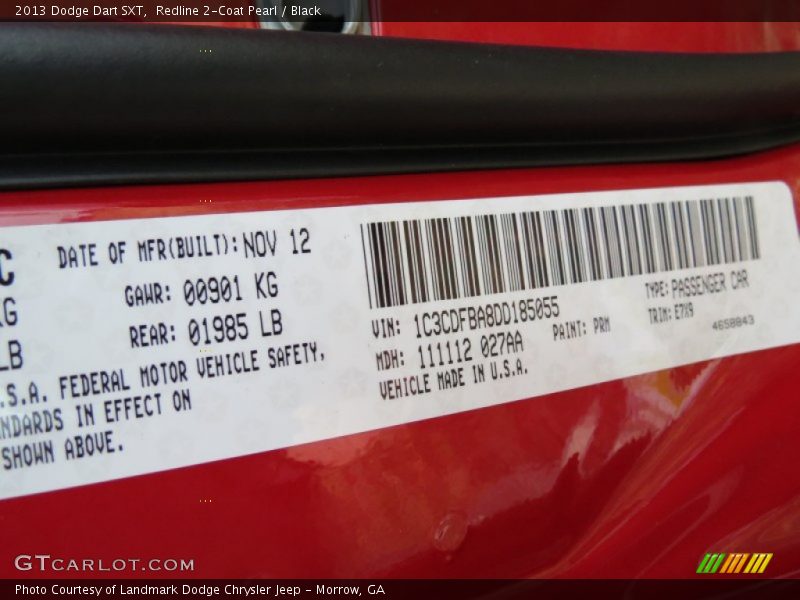 Redline 2-Coat Pearl / Black 2013 Dodge Dart SXT