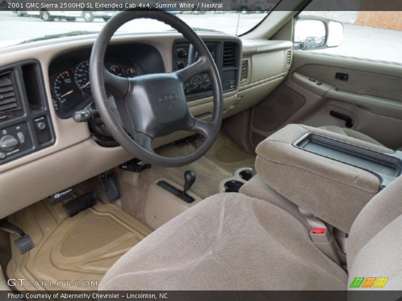 Summit White / Neutral 2001 GMC Sierra 2500HD SL Extended Cab 4x4